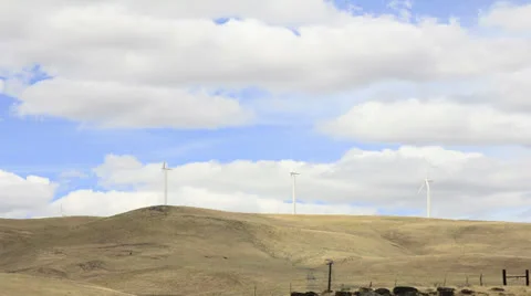 Wind Turbines with Clouds Timelapse in Washington State 스톡 동영상 24950544