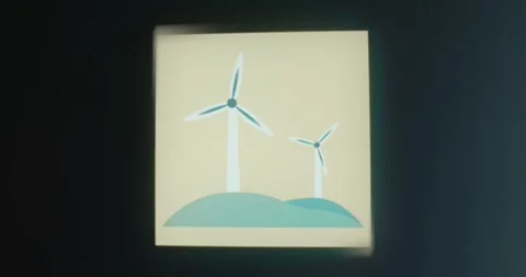 Wind turbines converting wind energy into electrical energy Stock Footage 314732178