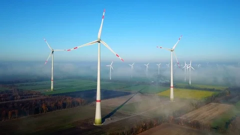 Wind turbines in countryside Stock Footage 124809821