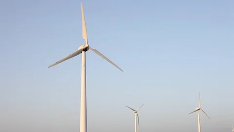 Wind turbines create renewable energy. 스톡 동영상 87656595
