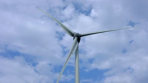 Wind turbines create renewable energy at the rural countryside landscape Video stock 88105022