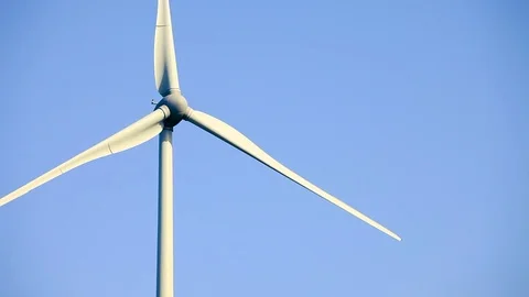 Wind turbines create renewable energy. Ecology green concept Video stock 90487049