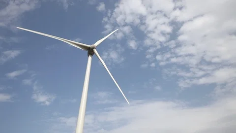 Wind turbines create renewable energy. Ecology green concept Stock Footage 90489812