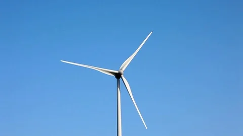 Wind turbines create renewable energy. Ecology green concept Stock Footage 91929299