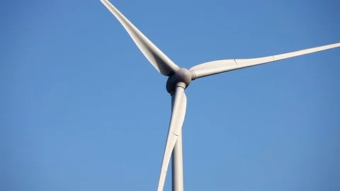 Wind turbines create renewable energy. Ecology green concept Stock Footage 91929346