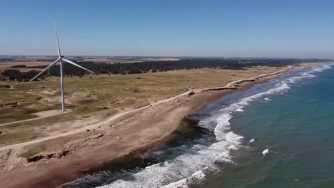 Wind Turbines Create Renewable Energy In Argentina Stock Footage 199213642