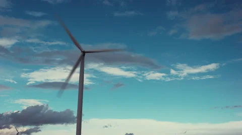 Wind turbines creating clean renewable energy. Stock Footage 63010983