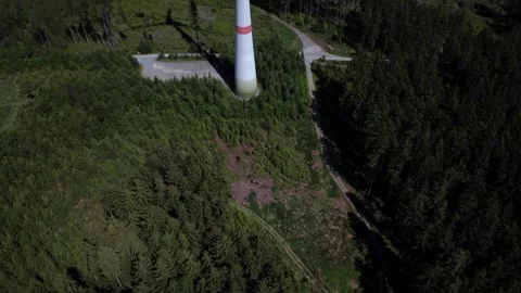 Wind Turbines Disclosure drone shot Stock Footage 335760098