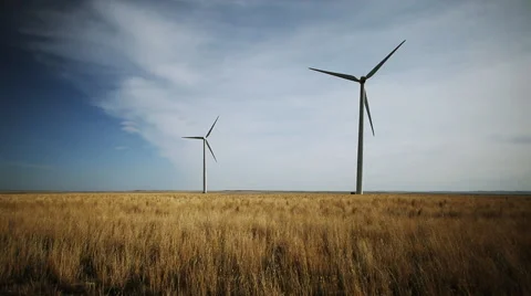 Wind turbines Dolly Stock Footage 60792813