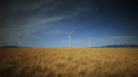 Wind turbines Dolly Stock Footage 60793821
