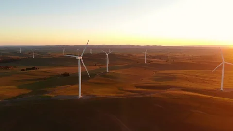 Wind Turbines at dusk 1 Video stock 113784252