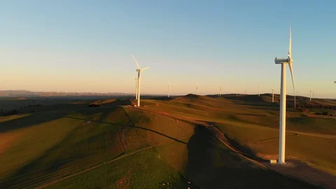 Wind Turbines at dusk 2 Video stock 113788628