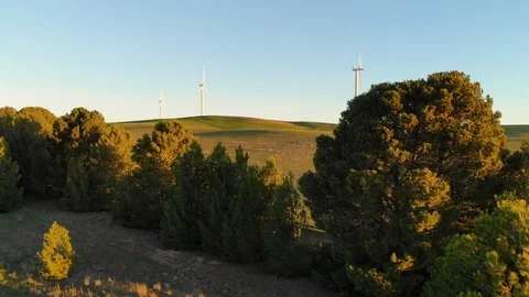 Wind Turbines at dusk 3 Video stock 113788926