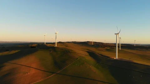 Wind Turbines at dusk 4 Video stock 113789017