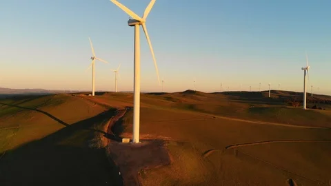 Wind Turbines at dusk 5 Video stock 113789184