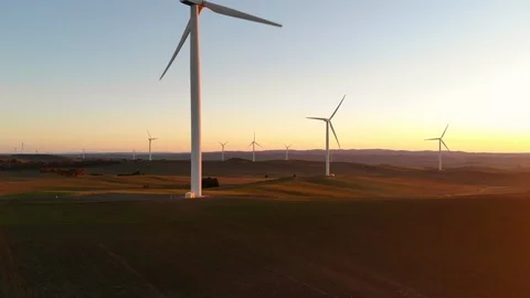 Wind Turbines at dusk 6 Video stock 113790280