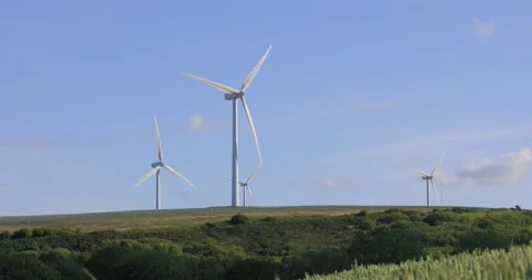 Wind turbines for electrical energy generation Stock Footage 157049928