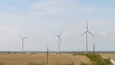 Wind turbines in electricity generation Stock Footage 121300569