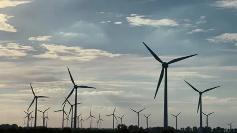 Wind turbines energy Stock Footage 248498897