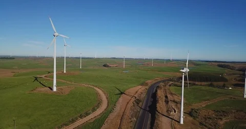Wind Turbines In Eolic Park Video stock 95786078