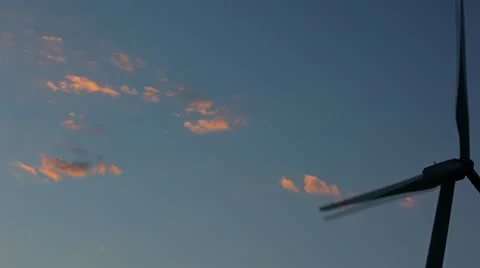 Wind Turbines in Eolic Park at the sunset Stock Footage 11849692