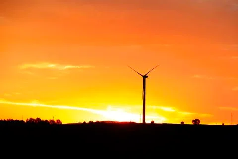 Wind turbines in the evening Stock Photos