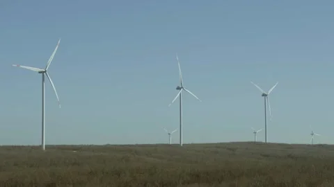 Wind Turbines in Expansive Landscape Stock Footage 282925265