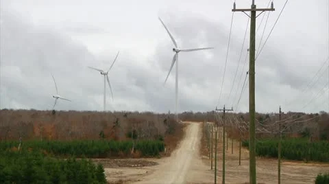 Wind Turbines Fall 04 - H264 Stock Footage 10774094