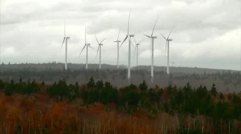 Wind Turbines Fall 06 - H264 Stock Footage 10774101