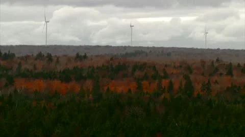 Wind Turbines Fall 07 - H264 Stock Footage 10774120