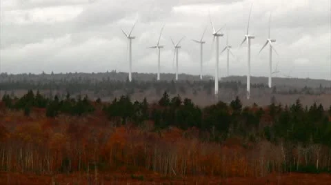 Wind Turbines Fall 08 - H264 Stock Footage 10774112