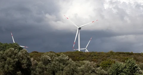 Wind turbines farm 2 Stock Footage 107573310