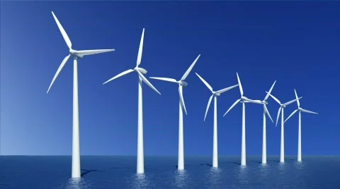 Wind turbines farm Stock Footage 503955