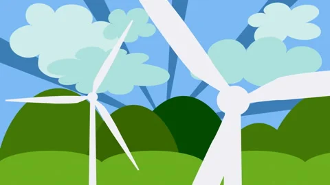 Wind turbines farm. Stock Footage 122449214