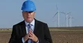 Wind Turbines Farm Manager Talking About Climate Changes and Ecology Environment 4k or 4k+ Resolution