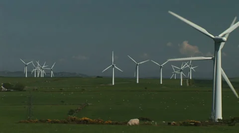 Wind turbines in feild Stockbeeldmateriaal 29670392