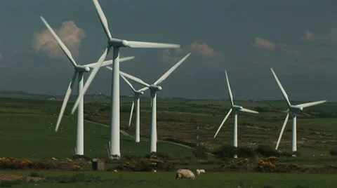 Wind turbines Stockbeeldmateriaal 29770538