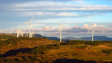 Wind turbines Stock Footage 44816805