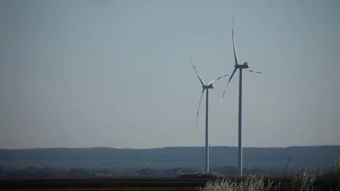 Wind turbines Stock Footage 74668942