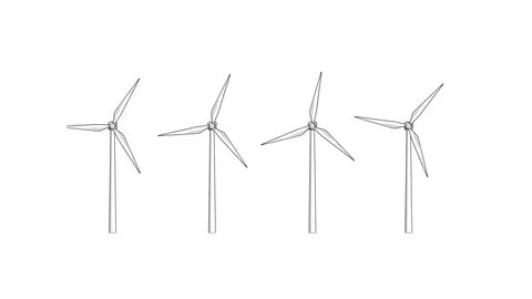 Wind turbines Stock Footage 74870433