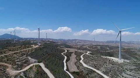 Wind turbines Stock Footage 78365573