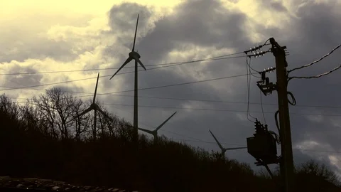 Wind Turbines Stock Footage 87546805