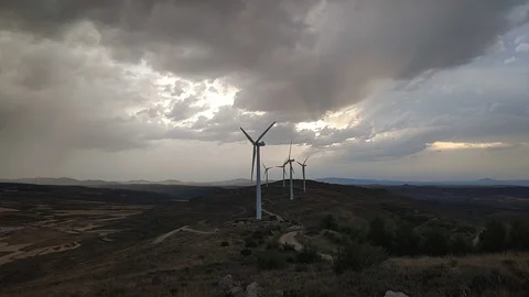 Wind Turbines Stock Footage 122810506