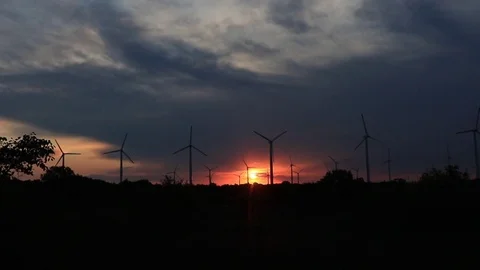 Wind turbines Stock Footage 127117551