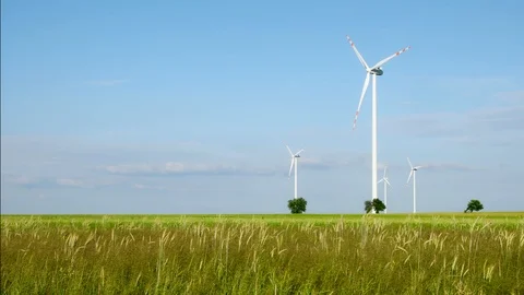 Wind turbines Stock Footage 127166308