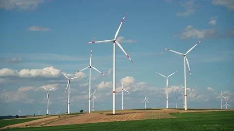Wind turbines Stock Footage 131894439