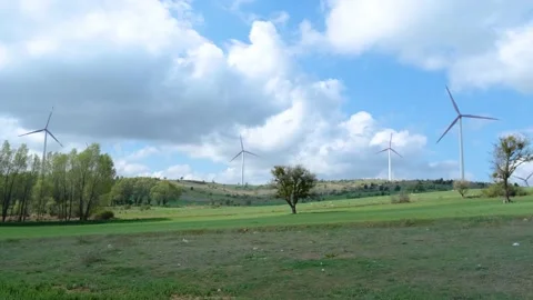 Wind Turbines Vídeo Stock 194425381
