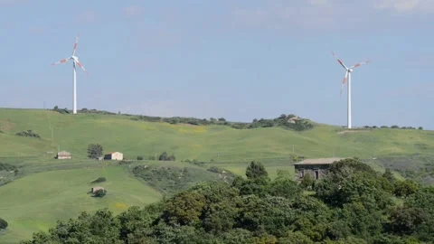 Wind turbines Stock Footage 196171390