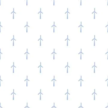 Wind turbines forming seamless pattern for renewable energy Illustrazione stock