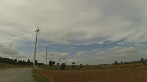 Wind turbines for generate. Time lapse Video stock 43060751